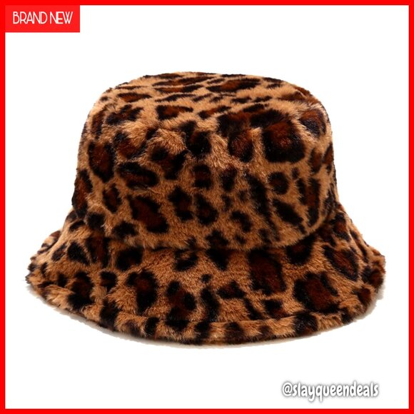 Faux Fur Bucket Hat Winter Warm Fuzzy Fisherman Cap One Size main image 5